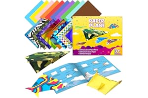 Pigipigi Kids Craft Paper Airplane for Kids Ages 5-8 8-12, with Guiding Book, 70 Sheets DIY Art and Crafts Supplies, Colorful