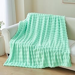 NEWCOSPLAY King Blanket for Couch Aqua Super Soft