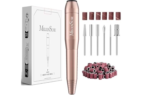 MelodySusie USB Nail Drill PC120I for Gentle Nail Prep | 20000RPM; Adjustable Speed; Forward/Reverse; Inline Control; Cuticle Smoothing; Gel Polish Removal; Beginners