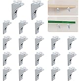 Alise 20 Pcs Glass Shelf Brackets,Shelf Support Peg Shelf Pin Holder,Chrome | Mounting Brace Fixing Pegs Supports with Suction Cup for Glass Shelves Wine Cabinet Display Cabinets