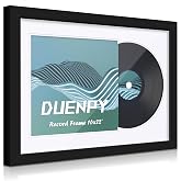DUENPY 16x22 Vinyl Frame For 12.5x12.5 Cover White Bottom Mat | Displays 12.5x12.5 Album Cover Art, Supports Wall Mounting For Home Music-Themed Wall Decor.