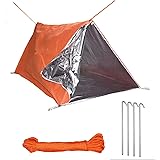 Emergency Tent, 2 Person Tube Tent Survival Shelter with Paracord, Stakes, Whistle Ultralight Survival Tent Emergency Shelter