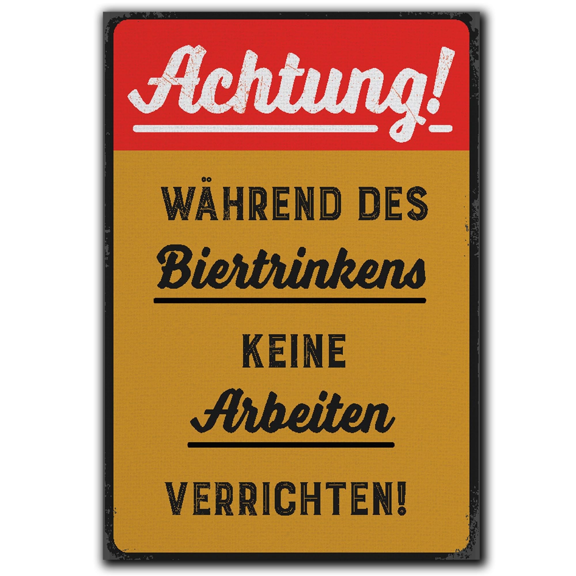 LANOLU Fridge Magnets Funny While Drinking Beer – Gifts for Craftsmen Funny Magnets with Sayings and Funny Motifs 8 x 5.5 cm