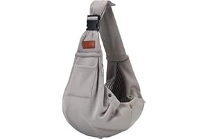 RXHOSIGAY Small Pet Carrier Pouch Sling for Daily with Adjustable Strap Pocket Safety Buckle for Puppy Dog Papoose and Cat Kitten Grey