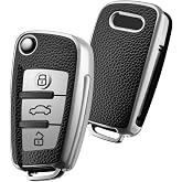 ELOHEI Premium Soft TPU 360 Degree Protection Key Fob Cover for Audi A1 | Comfortable Grip,Responsive Buttons,Compatible with Audi A1 A3 Q3 Q7 R8 A6L TT 3 Buttons Accessories 