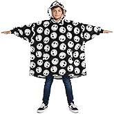 Disney Nightmare Before Christmas Jack Skellington Sherpa Lined Oversized Hoodie with Pockets for Big Kids One Size (Fits Sizes 4 to 10) Black