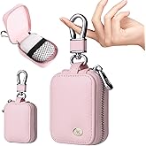CCSmall Earbud Cases, Headphone Storage Casefor AirPods Pro 3/4/1/2/3/Pro 2, PU Leather Zipper Carrying Case Small Bag Pouch Travel Organizer for Wireless Wired Earphones & USB Cable Pink