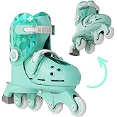 Yvolution Twista 2-in-1 Adjustable Inline Skates|One-Second Switch from Stable Tri-Wheel to Inline Mode|Beginner Skates for Boys & Girls (Ages 2+)|US Size 7-11