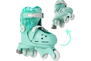 Yvolution Learner Twista Skates – 2-in-1 Adjustable Kids Roller Skates for Ages 2+ – Converts from Tri-Wheel to Inline Skates – No Tools Needed – US Size 7-11