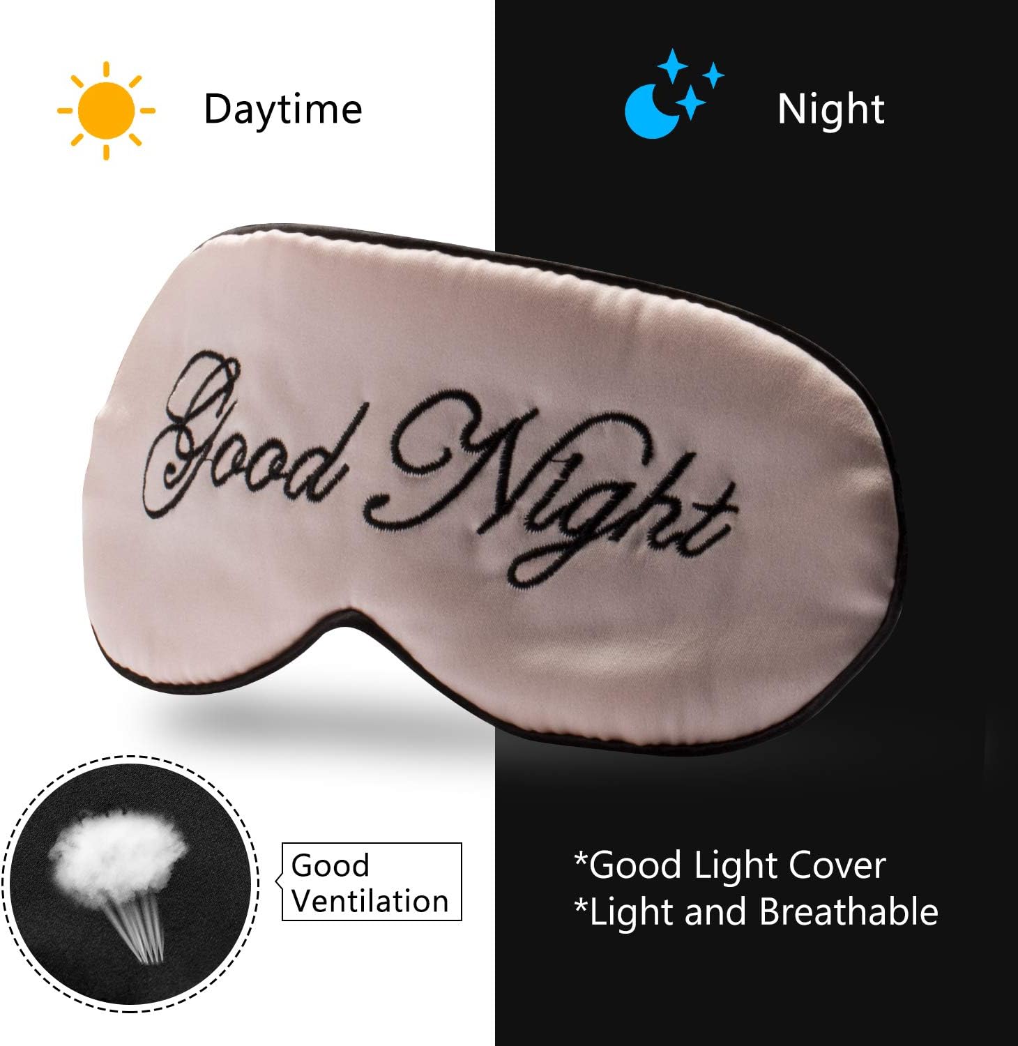 Silk Sleep Eye Mask for Women and Men Soft Ladies Ultra Lightweight Adjustable Strap Satin Eye Night Blindfold Eyeshade Cover for Full Night's Sleep, Travel and Nap Pink: Health & Personal Care