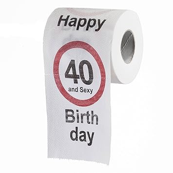 Lustiges Fun Klopapier zum 40. Geburtstag Toilettenpapier Geschenkartikel Geburtstags-Dekoration '40 und Sexy!'
