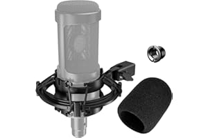 BORENBUIR Custom Built Shock Mount with Pop Filter for AT2020 Microphones, Reduces Vibration Noise and Shockmount Improve Recording Quality for Audio Technica AT2020 AT2020USB+ AT2035 AT4040 Condenser Mic