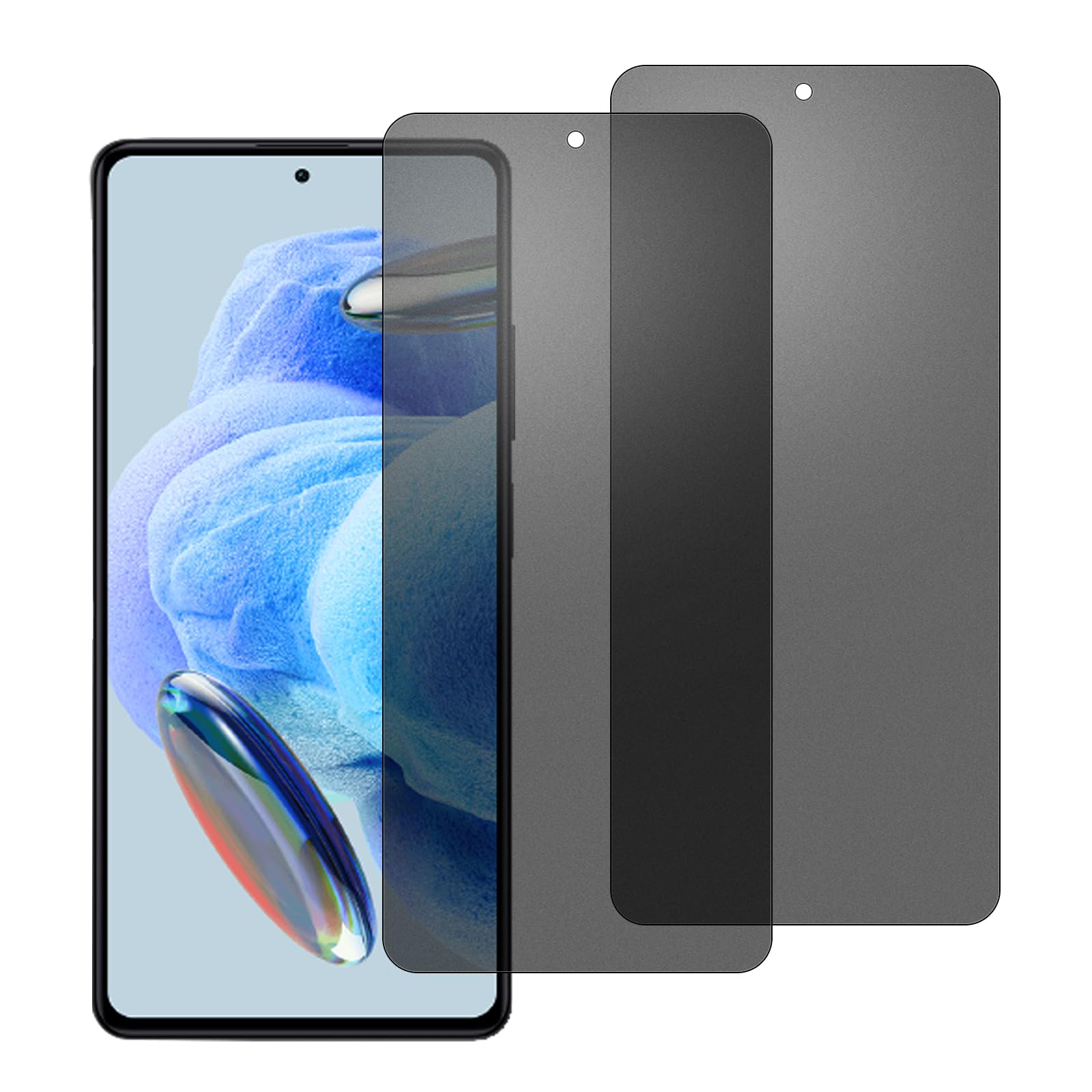 chejuza Ceramic Matte Privacy Film for Redmi Note 12 Pro 4g/5g /Note 12 Pro+ 5g [2 Pieces], Anti-Spy, Screen Protector, Anti-Glare, Anti-fingerprint