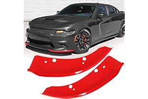 BOMLING Front Bumper Lip Splitter Protector Compatible with Dodge Charger Hellcat/SRT 392 / Scat Pack/RT Scat Pack/GT/RT 2015-2021, Red, Pack of 2