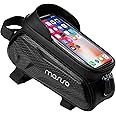 MOSISO Bike Bag Phone Front Frame Bag, Waterproof EVA Phone Holder, 1.5L Bicycle Accessories Top Tube Case Cycling Storage Pouch Compatible with Cell Phones under 6.5 inch, Black