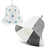 Sauna Cap, 2 Pcs Sauna Hats Fit The Head Shape for Women Men Bath House (Gray, White)