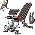 Adjustable Weight Bench - Utility workout Benches for Exercise, Free Installation Design for Portable Fitness Strength Training Equipment at Home Gym
