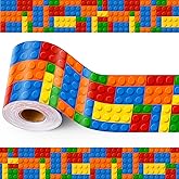Motiskyy 1 Pack 65 Feet Building Block Bulletin Board Borders Colorful Bulletin Blackboard Blocks Straight Trim Borders Decorations for School Classroom Office and Home