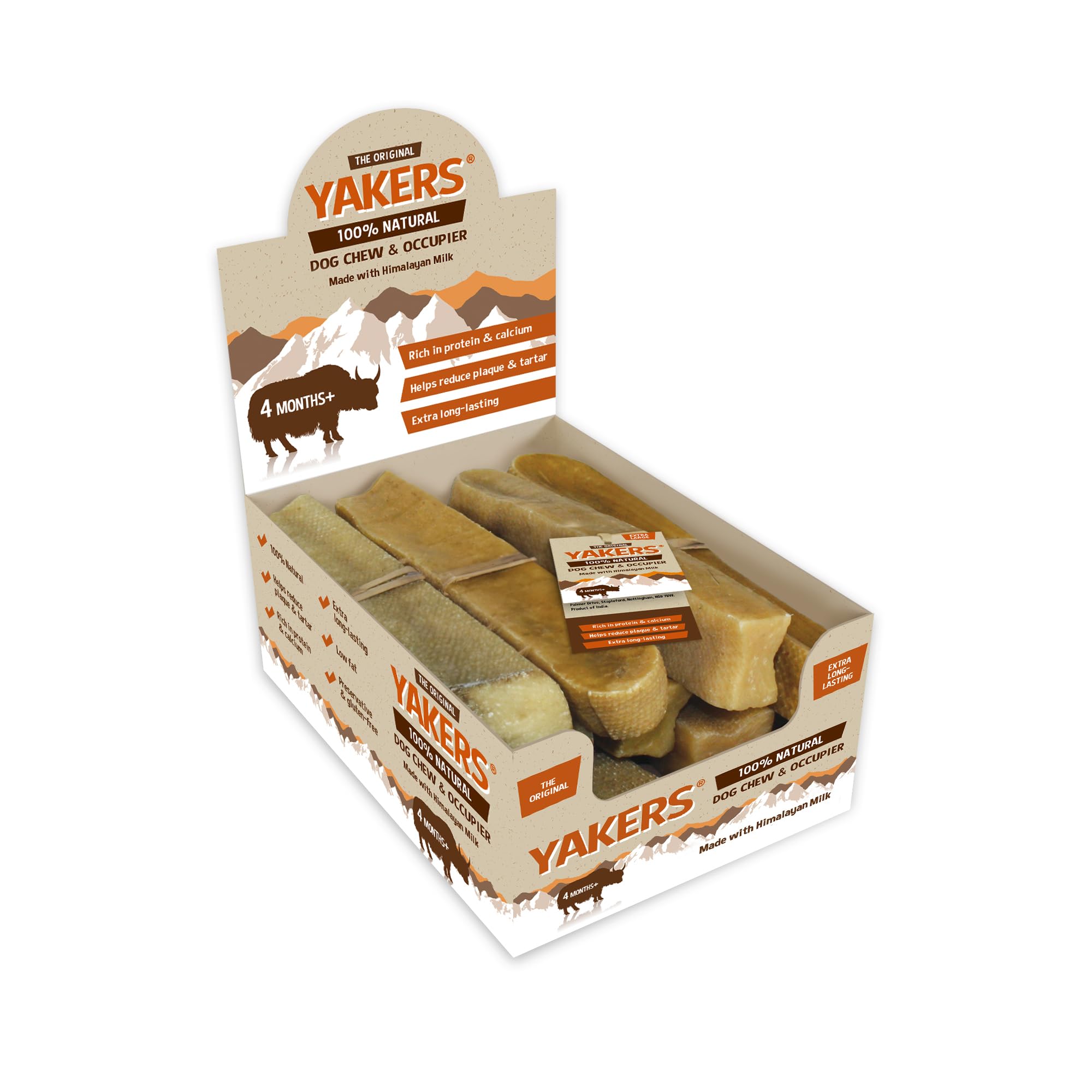 Yakers Natural Dog Treats Dry Himalayan Yak Milk Chew Bar, Small