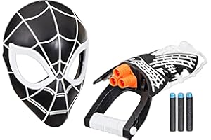 SPIDER-MAN Marvel Symbiote Tri-Shot Blaster & Mask, Role Play Gauntlet & Mask for Costume Additions, Super Hero Toys, Kids, Ages 5+ ​