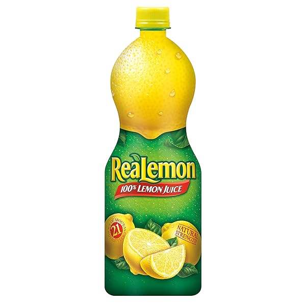 REALEMON, 100% LEMON JUICE, 32 FL OZ BOTTLE