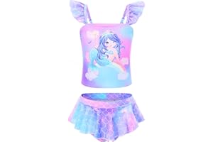 RuuYiicoco Little Girls Two Pieces Bikinis Unicorn Swimsuit Mermaid Tankini Bathing Suit