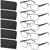 BLS BLUES Reading Glasses Men, Stylish Metal Eyeglasses, Blue Light Readers for Men, Computer Eye Glasses, Cheaters