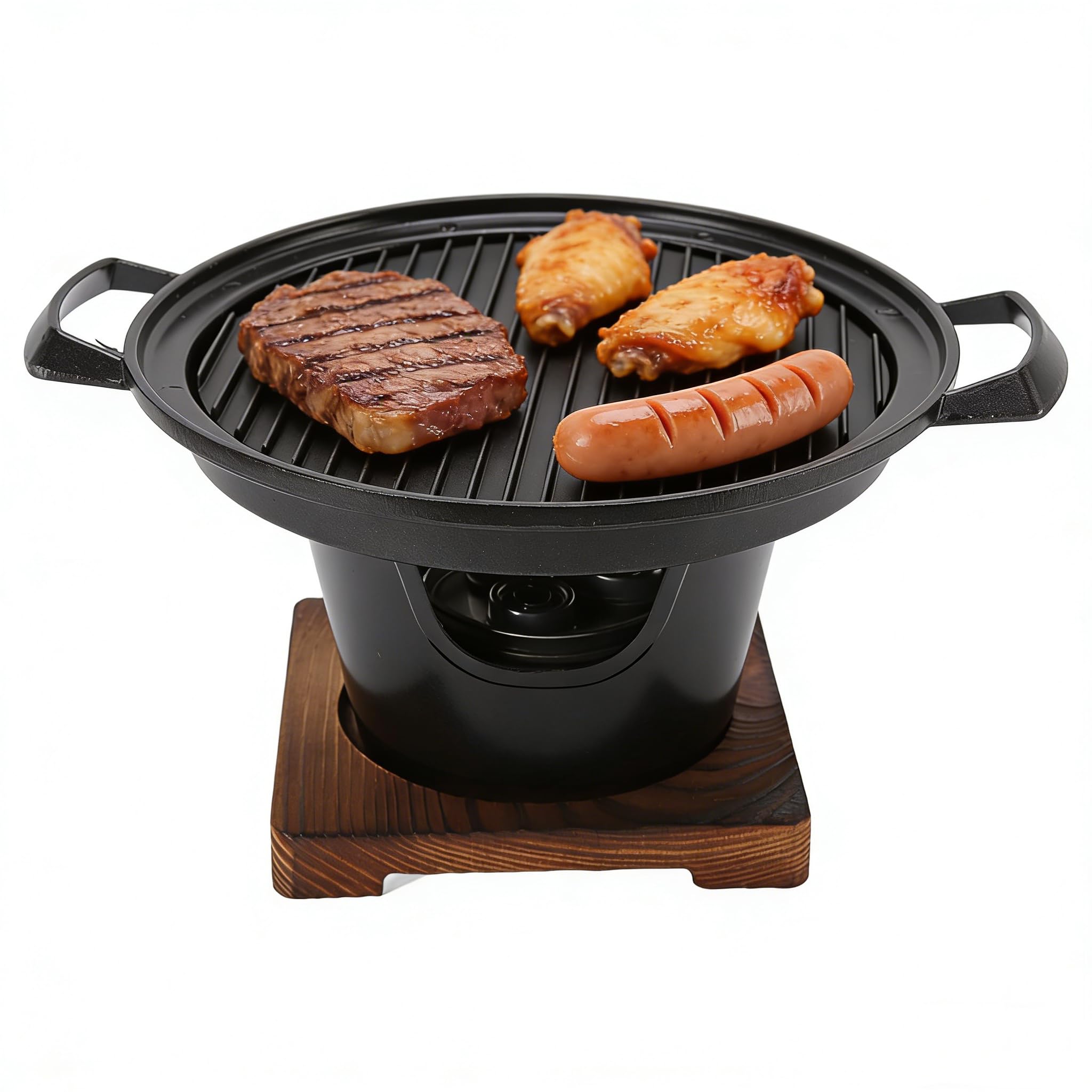 Barbecue Grill, Mini Hibachi Grill, Small Tabletop Prevent Sticking Easy Cleaning Portable Smokeless Tabletop Charcoal Grill for One Person for Indoor bbq