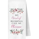 JWERBENPEY Memaw Gifts Kitchen Towels Decorative,Memaw Grandmother Gifts for Birthday,Call Me Memaw Dish Towels,Grandmother Dish Hand Tea Towels for Kitchen Bathroom, 16x24 Inch