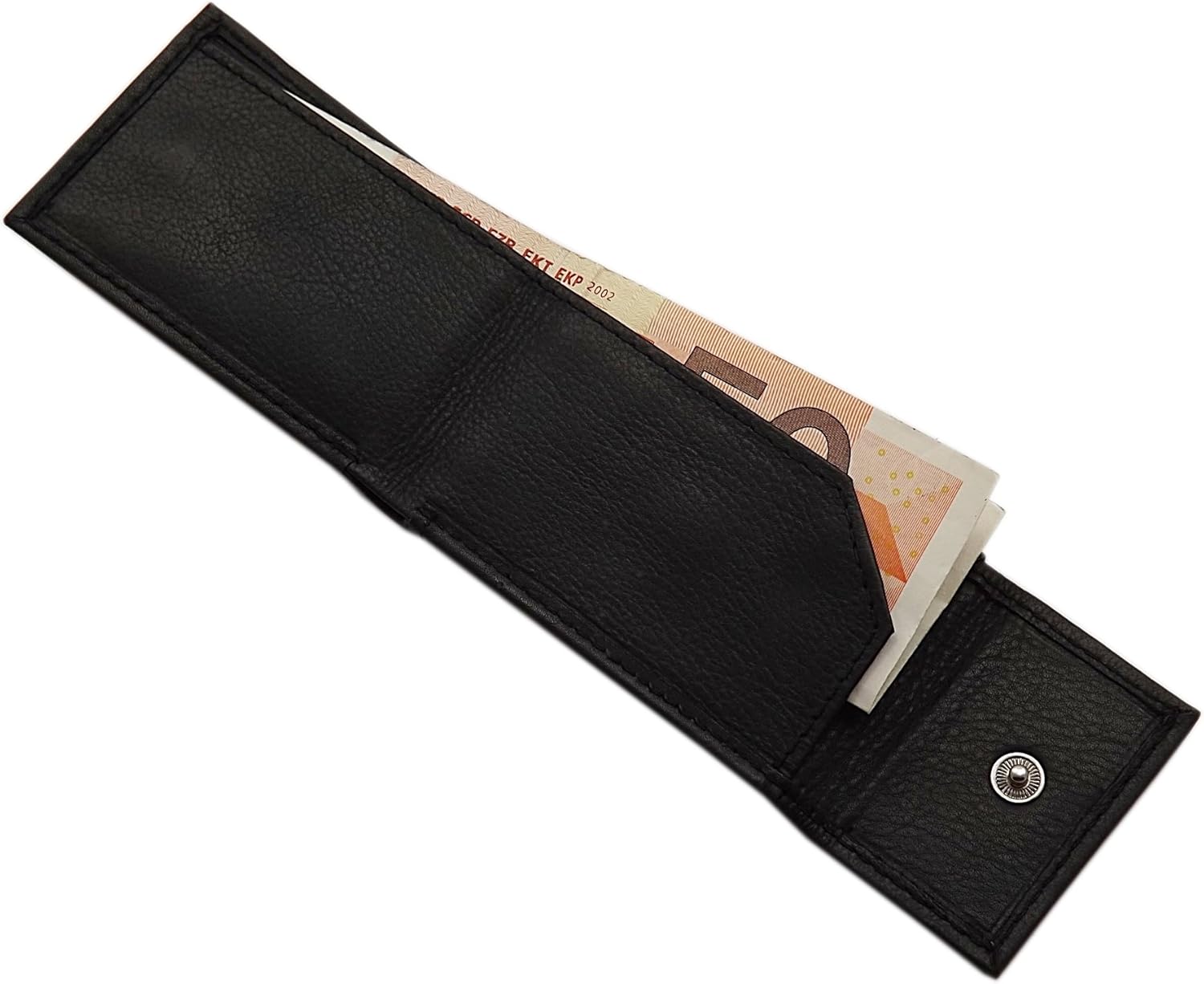 myledershop MJ-Design-Germany Calf Leather Mini Wallet 8x1.5x5cm in Black, 7.5 x 1 x 5.5 cm - Image 3