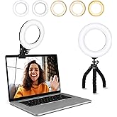 Video Conference Lighting Kit, Ring Light Clip on Laptop Monitor with 5 Dimmable Color & 5 Brightness Level for Webcam Lighti