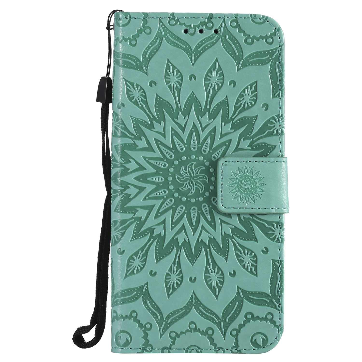 KKEIKO Galaxy A6 2018 Case, Galaxy A6 2018 Flip Leather Wallet Case Notebook Style, Sun Flower Design Shockproof Cover for Samsung Galaxy A6 2018 - Flower