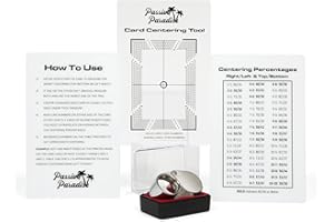 Passive Paradise Card Grading Centering Tool Set - Magnifying Tool & Cleaning Cloth Included - Sports Trading Card Submission Pre-Inspection Kit