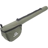 M MAXIMUMCATCH Maxcatch Fly Fishing Rod Case with Reel Pouch, Complete Protection Bag for 9FT 2/4 Piece Rods (Green, For 7.5' 4sec Fly Rod Length: 25.9'')