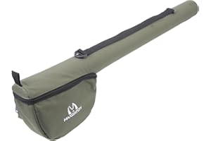 M MAXIMUMCATCH Maxcatch Fly Fishing Rod Case with Reel Pouch, Complete Protection Bag for 9FT 2/4 Piece Rods (Green, For 7.5' 4sec Fly Rod Length: 25.9'')