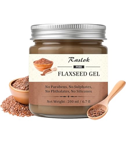 Raslok Pure Flaxseed Gel| Hydrates & Nourishes Hair | Lightweight & Gentle Formula | Supports Healthy-Looking Hair | Safe For All Hair Types | Hair Curling Gel 10.10 Fl. Oz