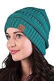 Funky Junque H-6020a-91 Solid Ribbed Beanie - Sea