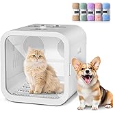 Automatic Pet Hair Dryer Box, 70L Dual Motor Fans Blower for Cats and Small Dogs, 360° Drying, Temperature Control, Self-Drye