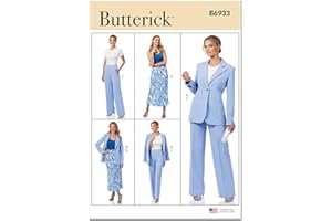 Butterick Misses' Semi-Fitted Jacket, A-line Skirt and Pants Sewing Pattern Kit, Design Code B6933, Sizes 8-10-12-14-16