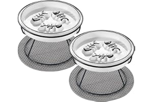 TRUNDISAN 2PCS Slow Feeder Cat Bowl, Raised Cat Bowl Improved Design, Whisker-Fatigue-Free Cat Slow Feeder Bowl, Elevated Cat and Puppy Puzzle Feeder, Anti Vomit and Prevents Obesity, Slow Down Eating Speed