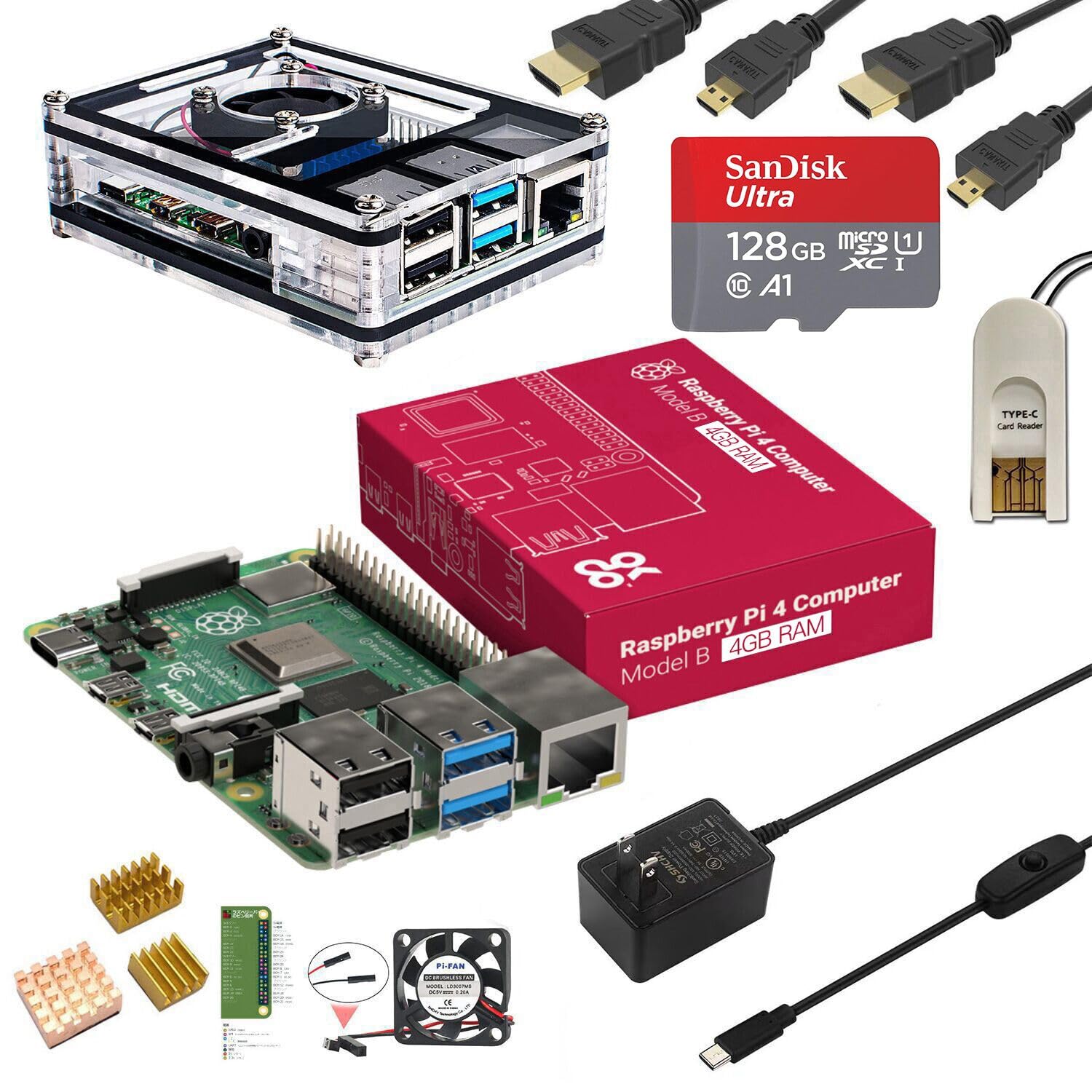 Mua MarsKit Raspberry Pi 4 Model B Starter Kit (4GB RAM) / High-Gloss ...