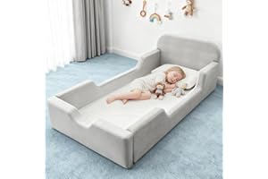 laapee Toddler Floor Bed, No Assembly Needed - Super Soft Full Foam Kids Bed with Removable Washable Cover for Ages 3-5 (61.8"x31.5"x18.9")