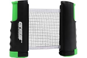 GSE Games & Sports Expert Adjustable Retractable Ping Pong Net Set & Post. Professional Table Tennis Rackets and Balls, Net with Posts and Storage Bag - Pingpong Paddle and Game Table Accessories.