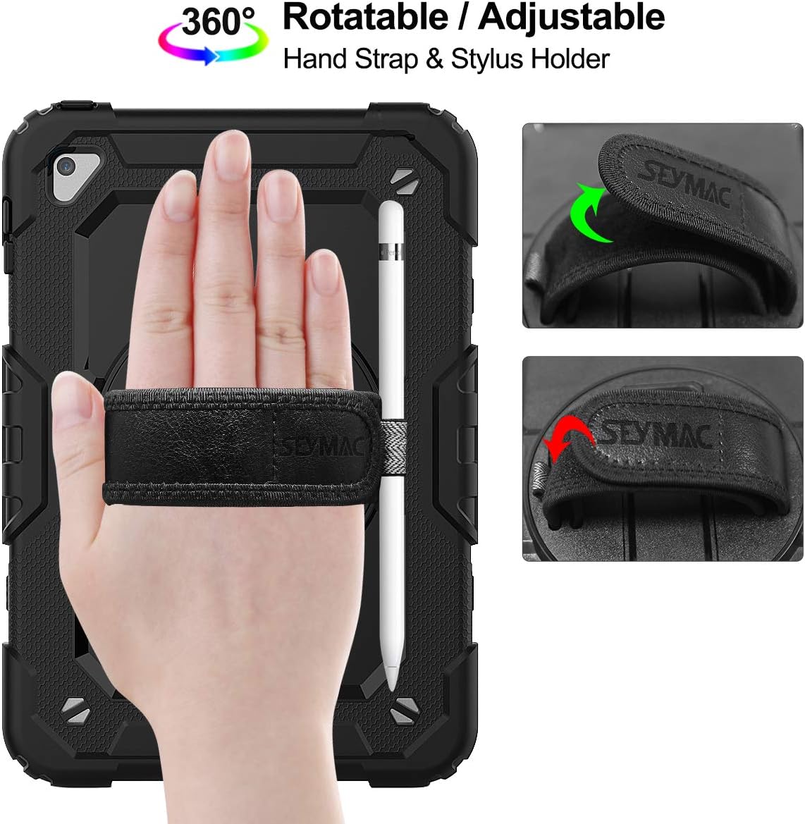 SEYMAC stock Case for iPad Mini 5th/4th Generation 7.9'', Full-body Protective Case with Screen Protector, Pencil Holder - Image 3