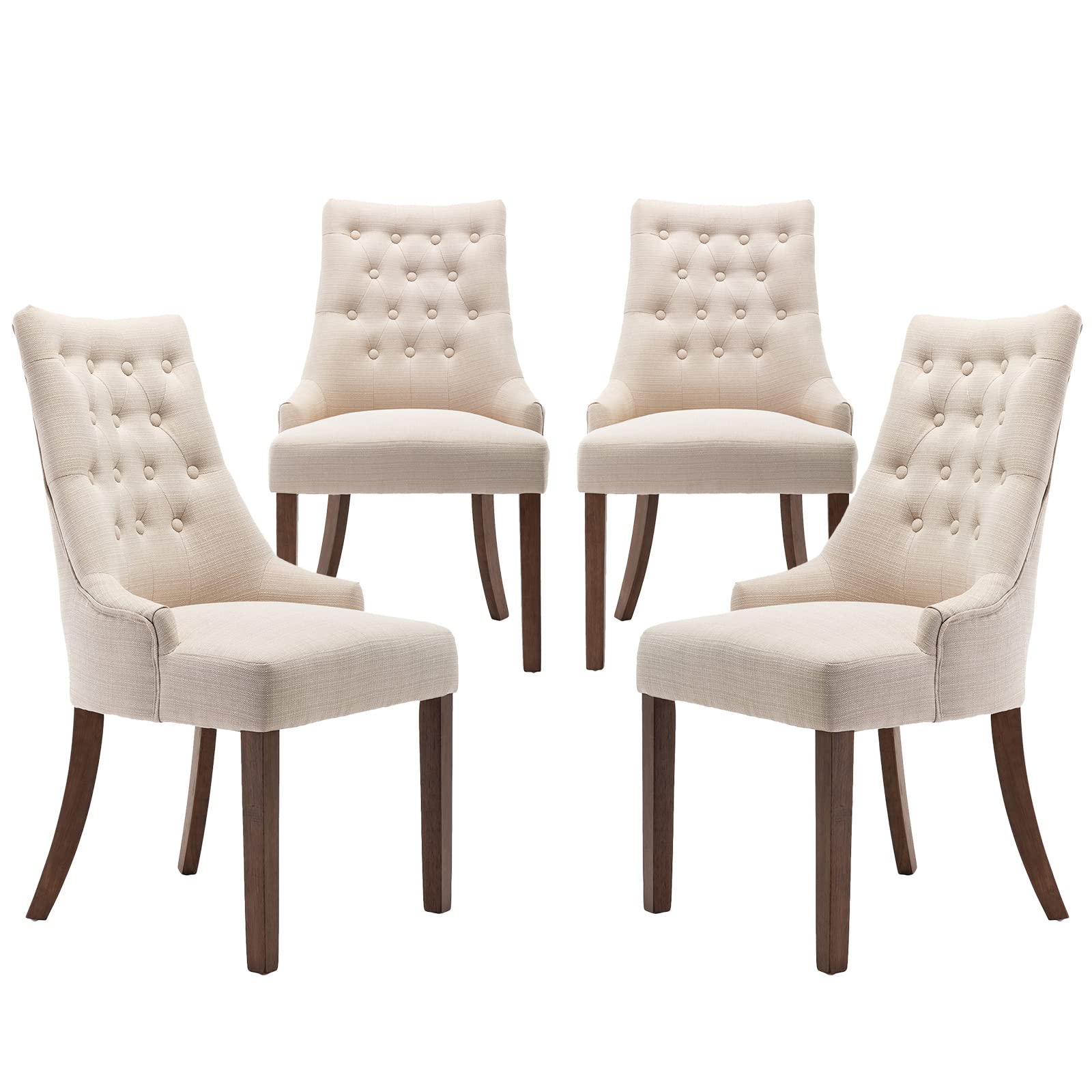 Photo 1 of ** Only 2 chairs** COLAMY A08-BEI-3Sets wingback Dining Chairs, Set of 6, W-Beige