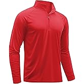TACVASEN Men's Long Sleeve Athletic Shirts 1/4 Pullover Zip Sun Protection Rash Guard UPF 50+ Outdoor Running T-Shirts