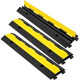 3 Pack 2 Channel Cable Protector Ramp Traffic Wire and Hose Ramp Cord Cover Heavy Duty Channels 18,000 lbs Load Capacity Cable Wire Ramps Speed Bump Driveway Cable Protective Cover
