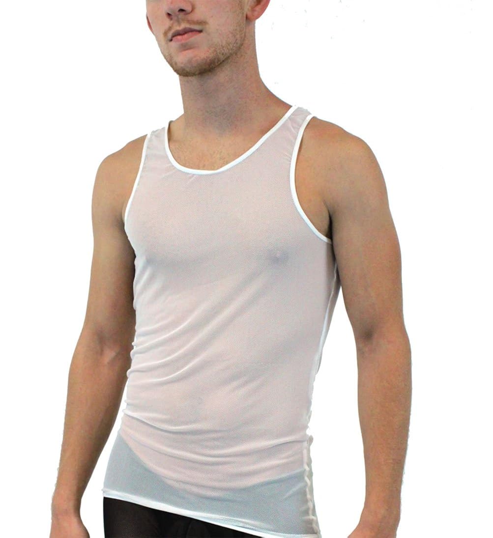 Neptio Men's Neo Mesh Stretch Tank Top White 2XL