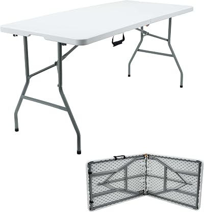 Crystals Heavy Duty 6ft Folding Catering Table with Carry Handle