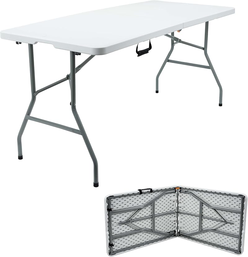 Crystals Heavy Duty 6ft Folding Catering Table with Carry Handle